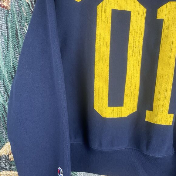 Champion Reverse Weave Women’s Warm Up Blue Hoodie Small Sweatshirt Embroidered - Picture 5 of 9